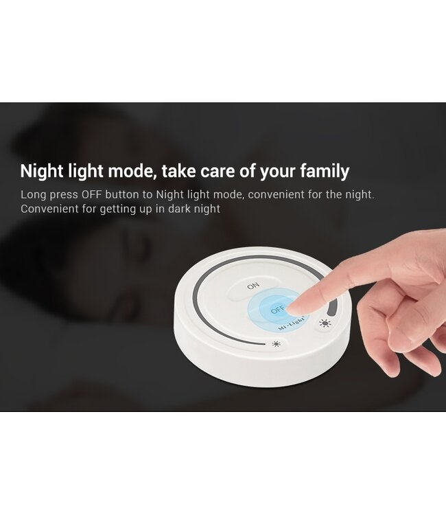 MiBoxer Draai Muurbediening Single Color, 1-Zone, Wit, 2.4Ghz - FUT087