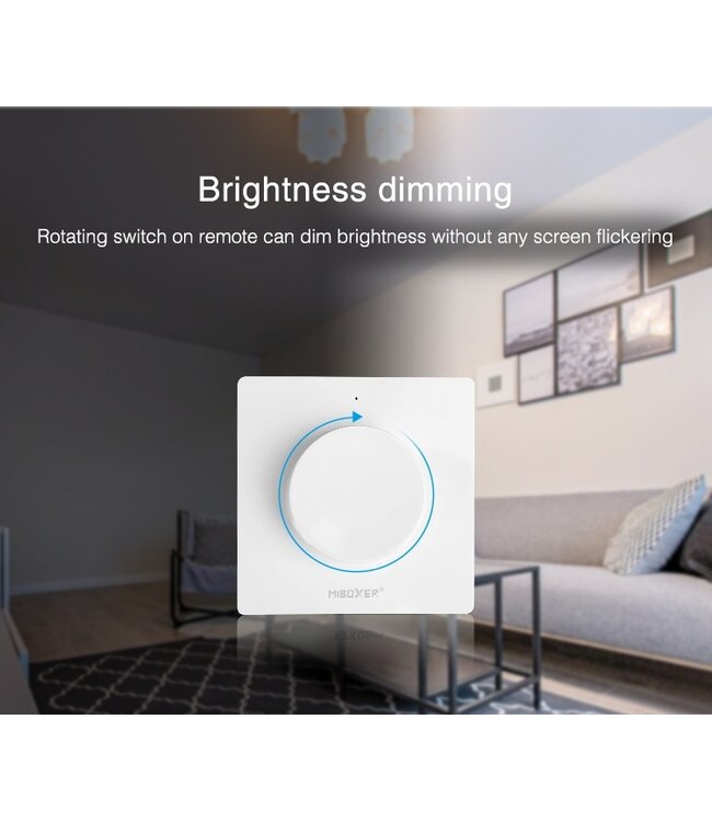 MiBoxer Draai Muurbediening  Single Color en CCT, 1-Zone, Wit