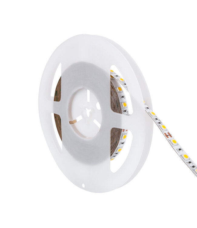 Led Strip ROL 5 Meter 2835SMD, 10w/m, 60 led/m, 1000Lm/m, 2700K Warm wit, 24v, IP20, 8mm, 2 Jaar garantie