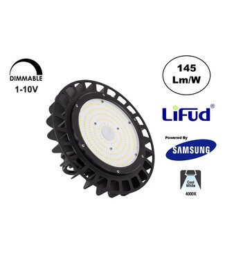 Samsung High Bay Led Ufo 150w, 21750 Lumen, 4000K Neutraal Wit, IP65, Lifud Driver, Dimbaar, 5 Jaar Garantie