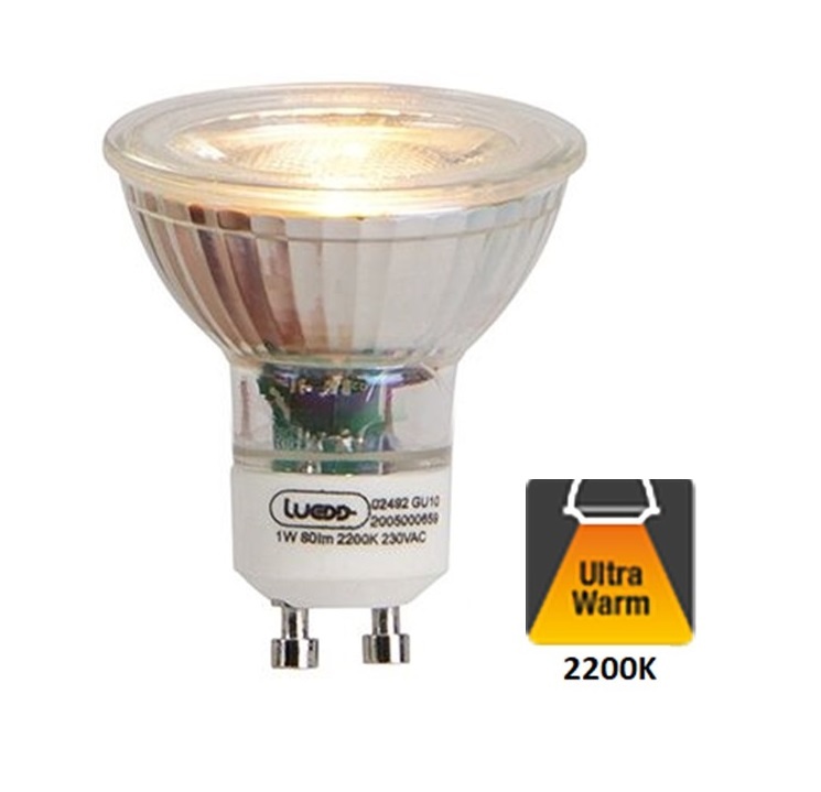 Maladroit gallon Voorman GU10 LED Spot | 1 Watt | 2200K Flame | 2 Jaar Garantie -  Ledlampaanbiedingen.nl
