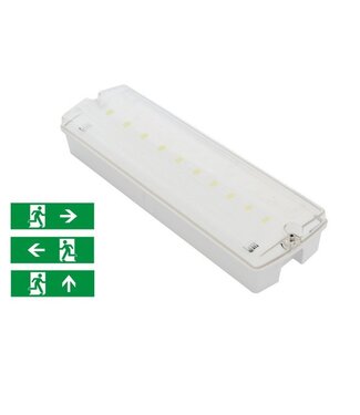 LED Opbouw Noodverlichtingsarmatuur 4w, 280 Lumen, IP65, Met pijlaanduiding, 3 Jaar garantie
