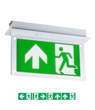 Inbouw LED Noodverlichtingsarmatuur 2w, 180 Lumen, IP20, Met Pijlaanduiding, 3 Jaar Garantie