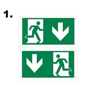 Set Losse Pictogram Inbouw en Opbouw  Noodverlichting (3 Varianten)