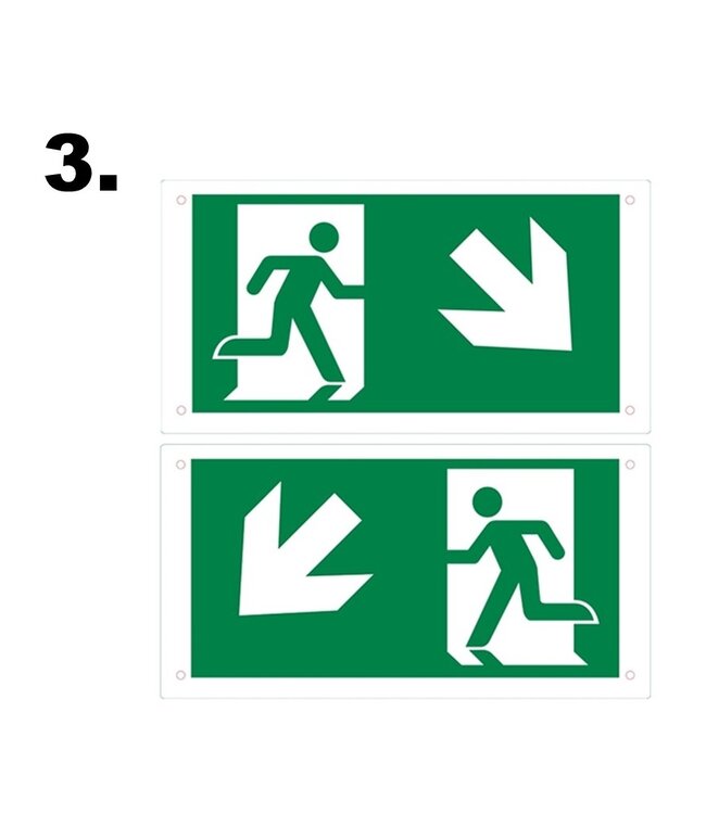 Set Losse Pictogram Inbouw en Opbouw  Noodverlichting (3 Varianten)