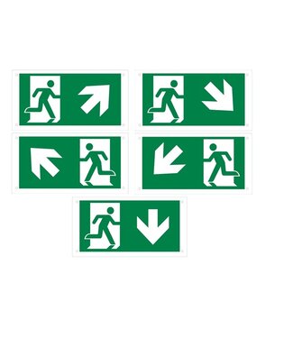 Set Losse Pictogram Inbouw en Opbouw  Noodverlichting (3 Varianten)