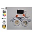 Inbouw LED Spot 2x3w CAB, 2x270 Lumen, 2700K, IP54, Dimbaar, CRI90, Wit Armatuur, Gatmaat 55mm, 2 Jaar Garantie