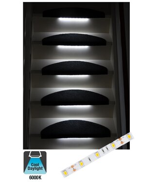 Complete Set LED Trapverlichting - 30CM - 60 Leds/M - 6000K Daglicht Wit