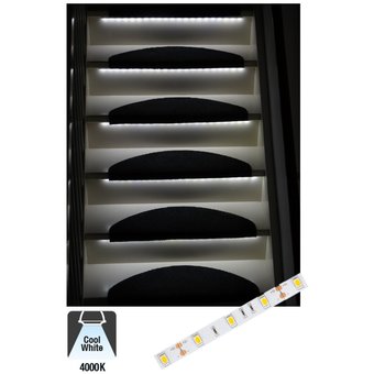 Complete Set LED Trapverlichting - 70CM - 60 Leds/M - 4000K Neutraal Wit