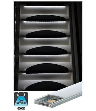 Complete Set LED Trapverlichting - Met Alu Profiel - 70CM - 60 Leds/M - 6000K Daglicht Wit