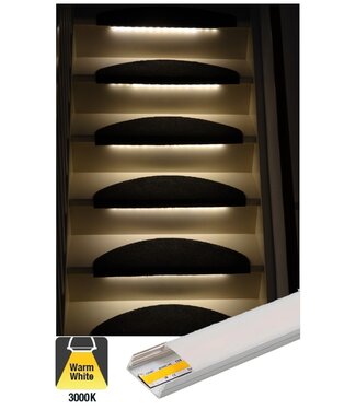 Complete Set LED Trapverlichting - COB LEDS - Met Alu Profiel - 50CM - 320 Leds/M - 3000K  Warm Wit