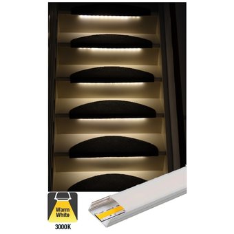 Complete Set LED Trapverlichting - COB LEDS - Met Alu Profiel - 50CM - 320 Leds/M - 3000K  Warm Wit