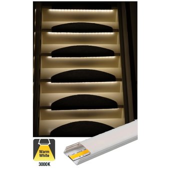 Complete Set LED Trapverlichting - COB LEDS - Met Alu Profiel - 70CM - 320 Leds/M - 3000K Warm Wit