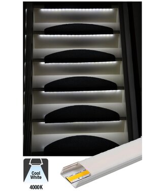 Complete Set LED Trapverlichting - COB LEDS - Met Alu Profiel - 70CM - 320 Leds/M - 4000K Neutraal Wit