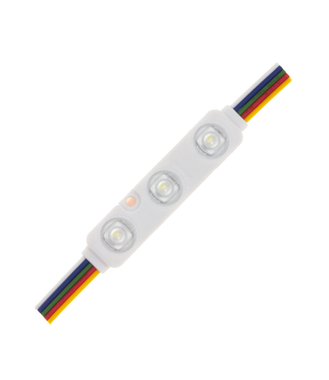 LED Module 3x 5050SMD, 0,72w, RGB+WHITE , IP65, 12v, 2 Jaar Garantie