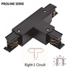 Proline Serie - 3 Fase Rail 4 Wire T-Verbinding -RECHTS - BUITENLIJN - Zwart