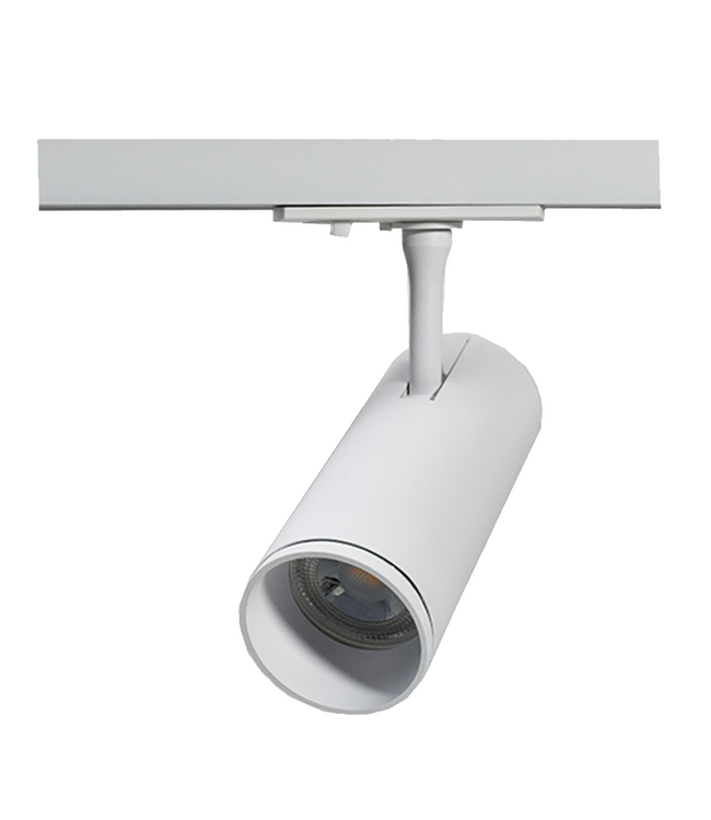 1 Fase Rail armatuur met GU10 Fitting met koker, Witkleurige behuizing