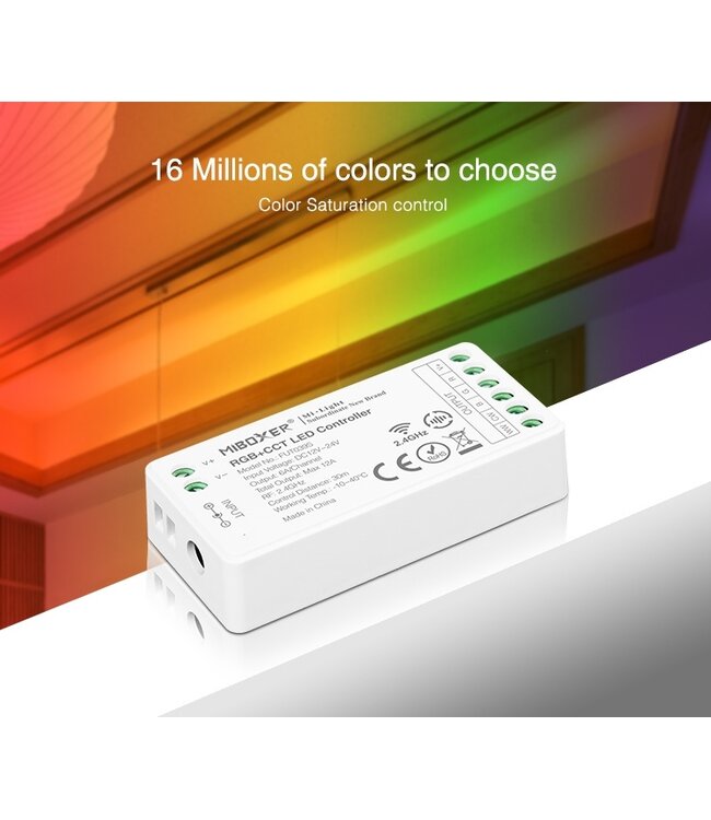 MiBoxer RGB / RGB+W / RGB+CCT Controller - 2.4 Ghz - FUT037S+