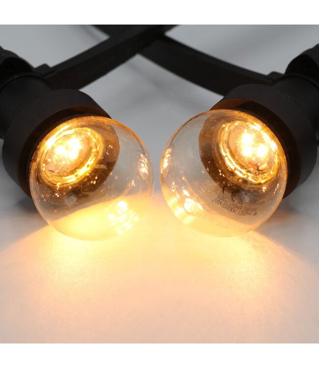 E27 2w Bol Lamp, 110 Lumen, Transparante Kap, 2000K Flame - Dimbaar