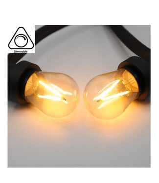 E27 3w Filament Bol Lamp, 150-200 Lumen, Transparante Kap, 2000K Flame - Dimbaar