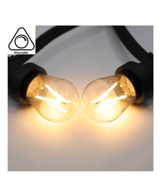 E27 3w Filament Bol Lamp, 150-200 Lumen, Transparante Kap, 2700K Warm Wit - Dimbaar
