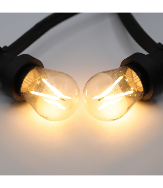 E27 3w Filament Bol Lamp, 150-200 Lumen, Transparante Kap, 2700K Warm Wit - Dimbaar