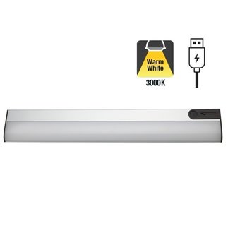 Sensorlux LED Kastverlichting - 350mm - 150 lm- 3000K Warm Wit - IR Hand Sensor - Dimbaar - USB 5v Batterij Oplaadbaar