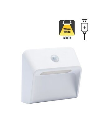 Sensorlux LED Trap/Wand verlichting - 10-35 lm- 3000K Warm Wit - PIR Bewegingssensor  - USB 5v Batterij Oplaadbaar