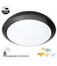 Led Plafonnière Zwart 16w, 1440 Lumen, Color Switch (3000/4000/6000K), Met bewegingssensor en terugdimfunctie, IP66, IK10, 3 Jaar Garantie