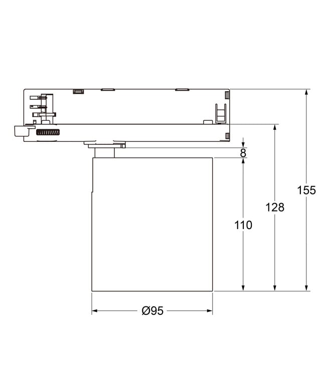 UITVERKOOP: 3 Fase LED Rail Spot met Wattage switch: 13-36W, 4000K Neutraal Wit, 1250 tot 3600 lumen, CRI>90, Zwarte Behuizing