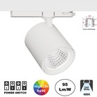 UITVERKOOP: 3 Fase LED Rail Spot met Wattage switch: 13-36W, 4000K Neutraal Wit, 1250 tot 3600 lumen, CRI>90, Witte Behuizing