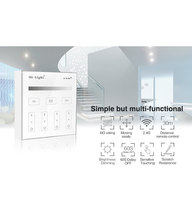 MiBoxer Wandbediening Single Color  (Batterij Versie)