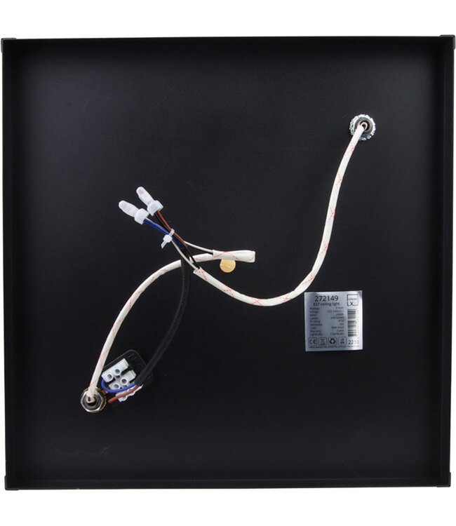 Industriële Plafondlamp Zwart | 30x30cm | Incl. 2x Lichtbron E27 - 4w - 2400K - Dimbaar  | Retro | Vintage | Metaal