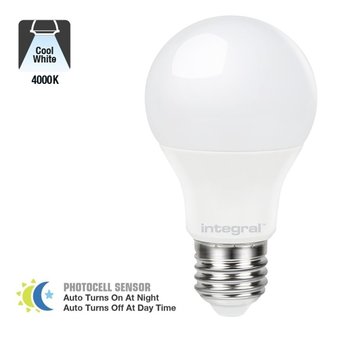 E27 4,8w Led Bollamp, 4000K, Dag/Nacht Sensor, 2 Jaar garantie