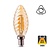 E14 Filament Ribbel LED Kaarslamp 2w Amber, 100 Lumen, 2400K Flame, Dimbaar, 2 Jaar Garantie