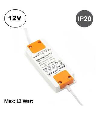 LED Transformator 12 Watt - 12Vdc  T.b.v. Keuken / Kastverlichting