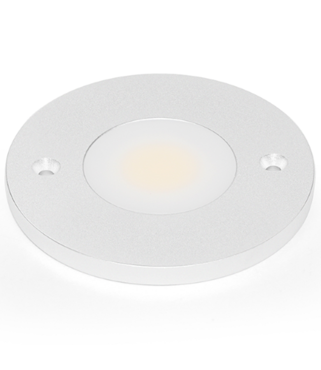 Vlakke Rond Opbouw LED Spot 3w, 250 Lumen, 3000K Warm Wit, 12Vdc, Dimbaar, 2 Jaar Garantie