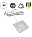 Vlakke Vierkant Opbouw LED Spot 3w, 250 Lumen, 3000K Warm Wit, 12Vdc, Dimbaar, 2 Jaar Garantie
