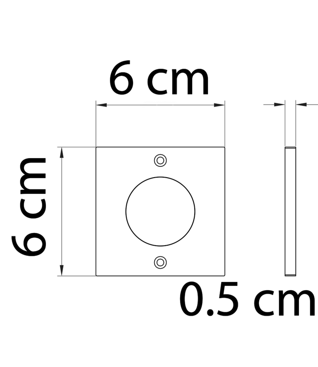 Vlakke Vierkant Opbouw LED Spot 3w, 250 Lumen, 3000K Warm Wit, 12Vdc, Dimbaar, 2 Jaar Garantie