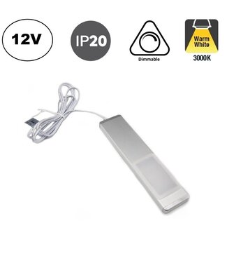 Vlakke Langwerpig Opbouw LED Spot 3w, 250 Lumen, 3000K Warm Wit, 12Vdc, Dimbaar, 2 Jaar Garantie