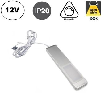 Vlakke Langwerpig Opbouw LED Spot 3w, 250 Lumen, 3000K Warm Wit, 12Vdc, Dimbaar, 2 Jaar Garantie