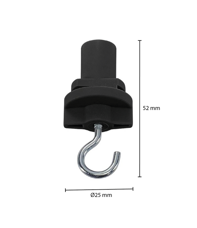 Rail Haak voor Hanglamp - Zwart