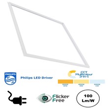 Frame LED Paneel 60x60cm, 32w, 3200 Lumen (100lm/w), Color Switch (3000/4000/6000K), Flikkervrije Philips Driver, Stekkerklaar, 3 Jaar Garantie