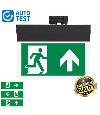 Auto-Test 3 Fase LED Noodverlichtingsarmatuur Zwart 2w, 240 Lumen, Wit, Met pijlaanduiding, 5 Jaar garantie