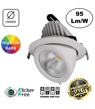 LED Banaanspot 28-44w,  2700-4000 lm, Flikkervrije KGP Driver, Gatmaat 175mm, CRI90, Wit, 5 Jaar Garantie