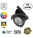 LED Banaanspot 28-44w,  2700-4000 lm, Flikkervrije KGP Driver, Gatmaat 175mm, CRI90, Zwart, 5 Jaar Garantie