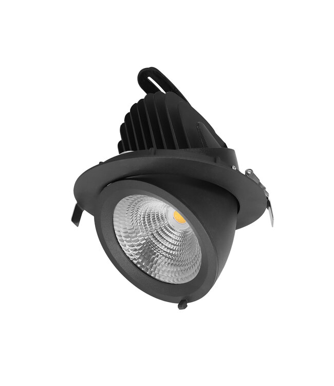 LED Banaanspot 28-44w,  2700-4000 lm, Flikkervrije KGP Driver, Gatmaat 175mm, CRI90, Zwart, 5 Jaar Garantie