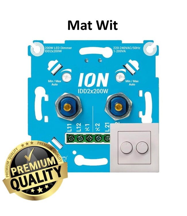 ION INDUSTRIES -DUO Inbouw LED Dimmer | 2x 0.3-200 Watt
