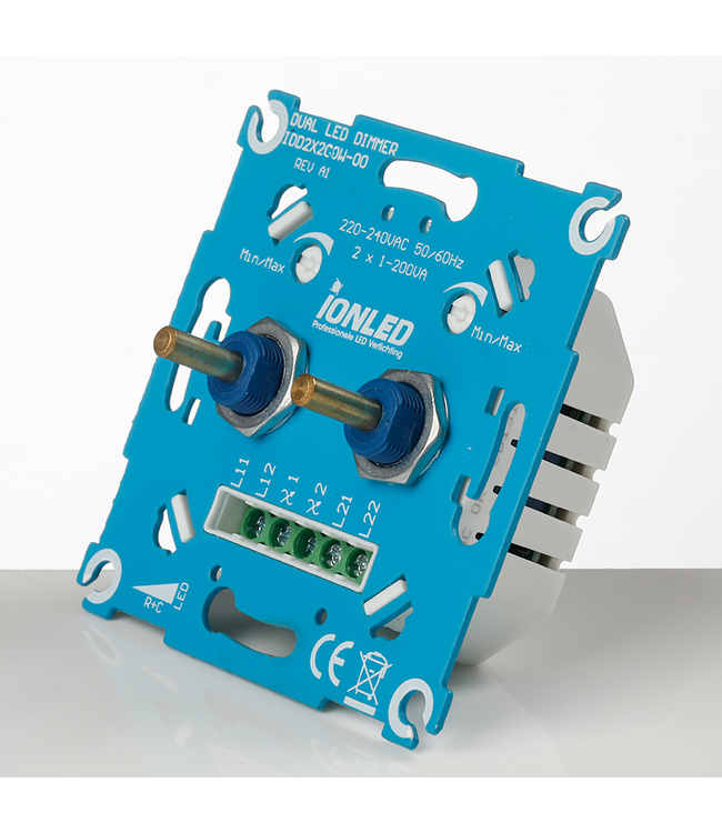 ION INDUSTRIES -DUO Inbouw LED Dimmer | 2x 0.3-200 Watt