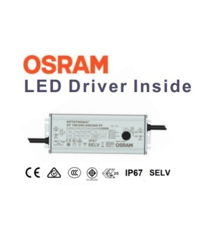 Premium Led Straatverlichting 150w, 25500 Lm (170lm/w), 4000K Neutraal Wit, Osram LED Driver, IP66, IK10, 3 Jaar Garantie